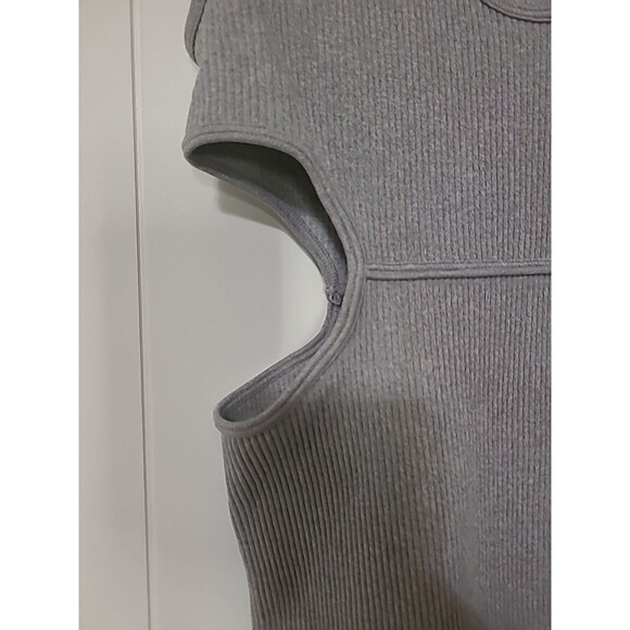 FCT Jumpsuit Womens Size Large Gray One Piece Sleeveless Cut Outs Ribbed Stretch - Picture 5 of 9